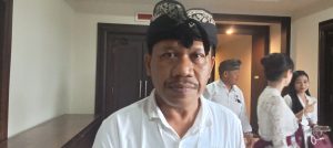 I Putu Gopal Hartawan, saat ditemui awak media dalam acara musyawarah daerah (Musda) di hotel puri ayu, Sabtu 1/2/2025. (Foto/Orin).